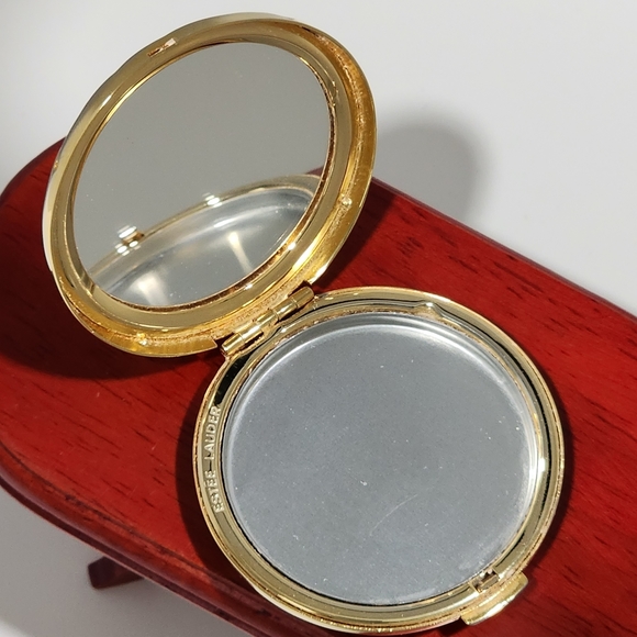 Estee Lauder Lucidity Pressed Powder Compact Gold Alligator Empty VTG Estate - Picture 6 of 11
